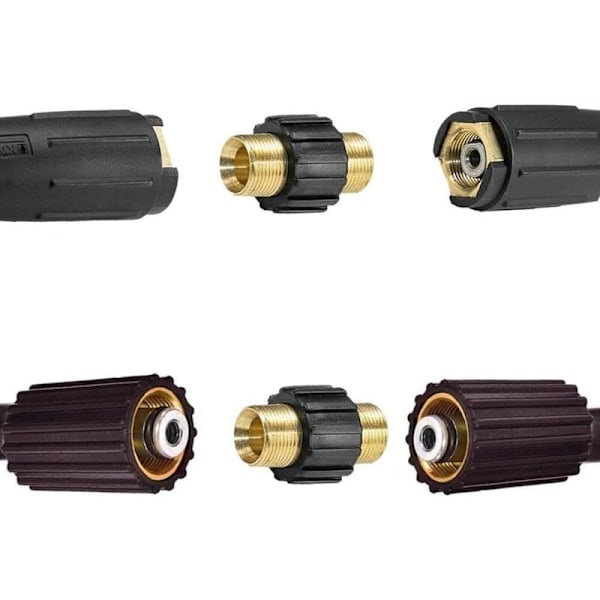 Hurtigkobling Slangekobling, Dobbelt Han M22 x 1.5 Højtryksrenser Adapter Kompatibel med Karcher, Karcher HD & HDs Højtryksrenser Slange (14mm Diame