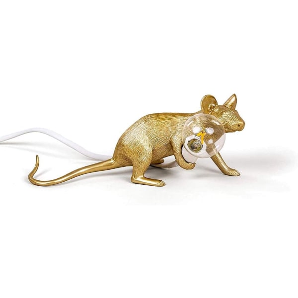 Muse skrivebordslampe Kreativ harpiks skrivebordslampe, sengebordslampe, læselampe, perfekt lampe til hjemmet og ethvert sted du kan lide == Harpiks vippelig, guld [Energi L