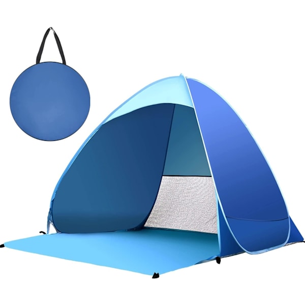 Strandtält för utomhus, Pop-up, Bärbart, Automatisk, Vattentätt, Lätt att sätta upp, Lämpligt för familj, Picknick, Camping (Blå)