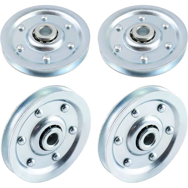 4 st Bärpulley Viktlyftningspulley, V-formad Stålkabelpulley, för Dörr Garage Gym Utrustning Kabelmaskin