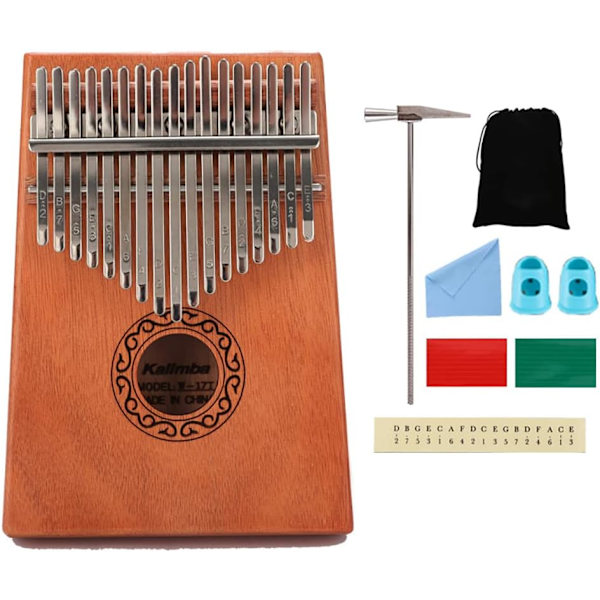 Kalimba Begynder 17 Tangenter Sky Mønster Fingerklaver Bærbart Instrument Producerer Smuk Lyd