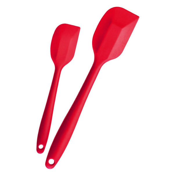 (Röd - Set med 2) Köksspatel i silikon, stort och litet smör