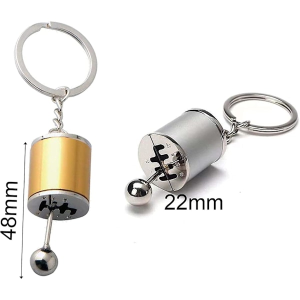 2 stk. Gear Knob nøgleringe Shifter Gear nøgleringe Bil Shift formet nøgleringe