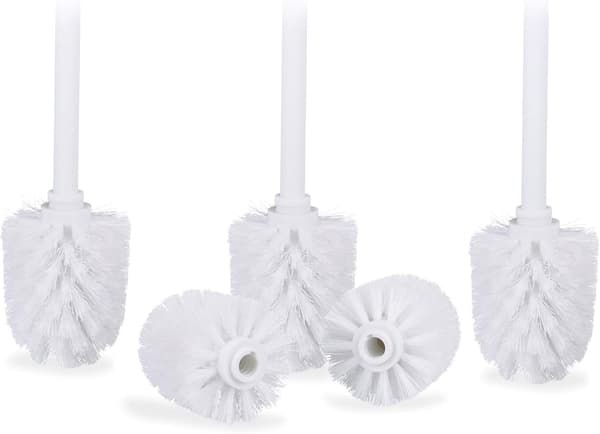 Vit ersättningshuvud för toalettborste set om 5 Orifice 8*10cm