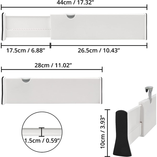 Modular Plastic Drawer Divider (Set of 4) - L28 x H10 cm - Extend