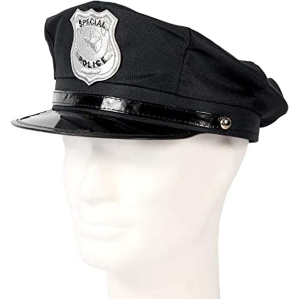 Polishatt Cop Carnival Hats 1 svart polishatt, rolig, SWAT