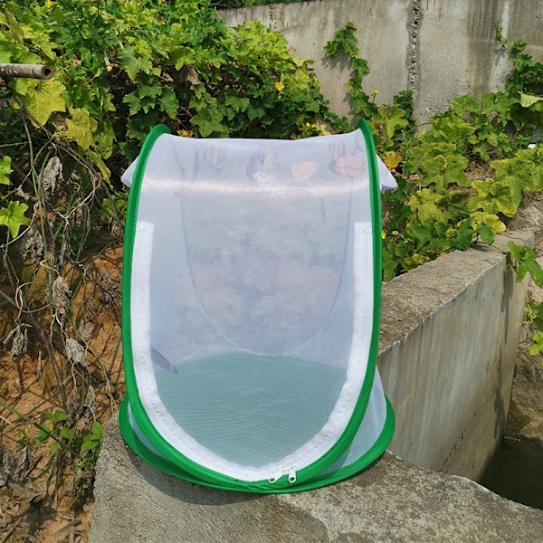 Grön Mini Växthus Tält med Skyddande Transparent Skydd Växt Odla Hus, Bärbar Fällbar Trädgård Växt Skyddsskydd