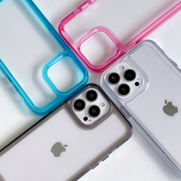 Rosa iPhone 14 Pro Max-fodral. Transparent telefonfodral ultratunt med mjuk buffert Helt nytt (rosa)
