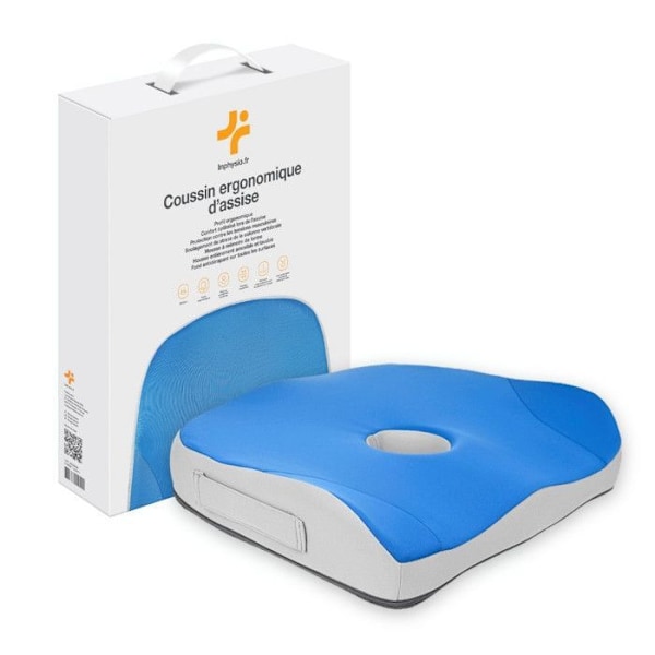Ergonomisk Sittkudde Inphysio Kudde i Minnesskum för Säte Sittben Bil Stol Kontor 45 x 37 x 9cm