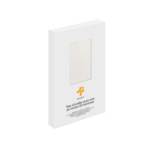 Antirynkörngäng somnblock - Inphysio - i naturlig mulberrysilke 22 mm, hypoallergenisk, 65 x 65 cm, vit