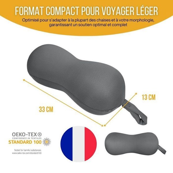 Resehandduk - Inphysio - ConfortInfini - Minnesskum - Dubbelsidig Design - 33x13 cm