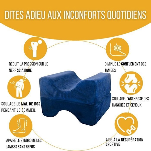 Ergonomisk Knä Kudde för Sömnen - Ortopedisk Kudde - Minnesform Mellan Ben Anti Smärta 25 x 20 x 17 cm