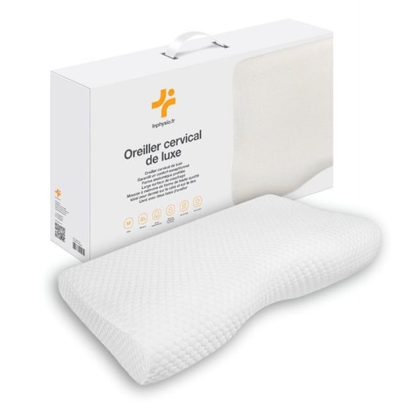 "Lyxigt Cervikalt Kudd Inphysio Minnesskumkudde, Ergonomisk, Hypoallergenisk, 2 Kuddcase, 60 x 35 x 12-7cm"