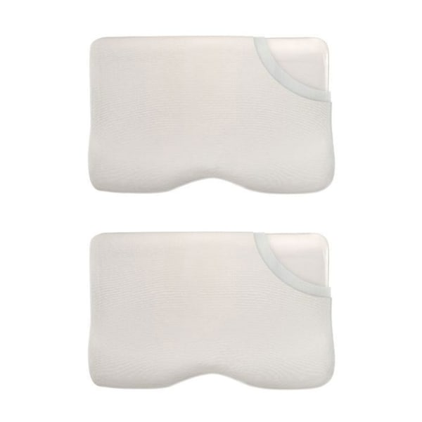 Ergonomiskt Kudde - Inphysio - Set med 2 Komfort Plus-kuddar, i 100% polyuretan viskoelastisk skum, 54 x 33 x 12/6 cm Ecru