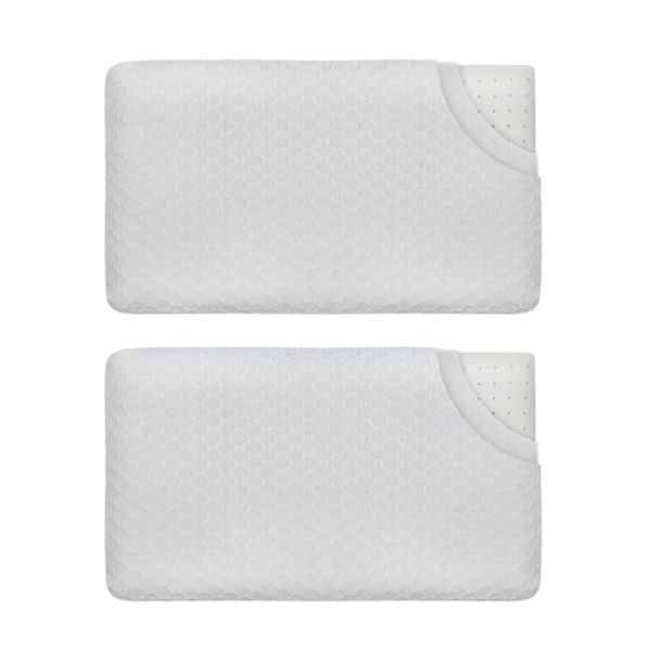 Ergonomiskt barnkudde - Inphysio - set med 2 andningsbara barnkuddar i minnesskum, 50 x 30 x 5,5 cm Vit