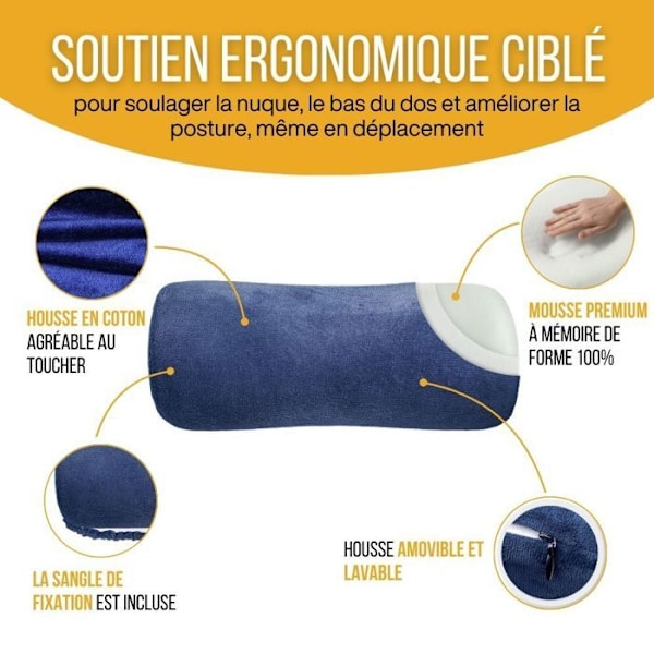 Mini Traversin - HOVED - Ergonomisk - Memory Skum - 27 x 12 cm - Optimal Komfort