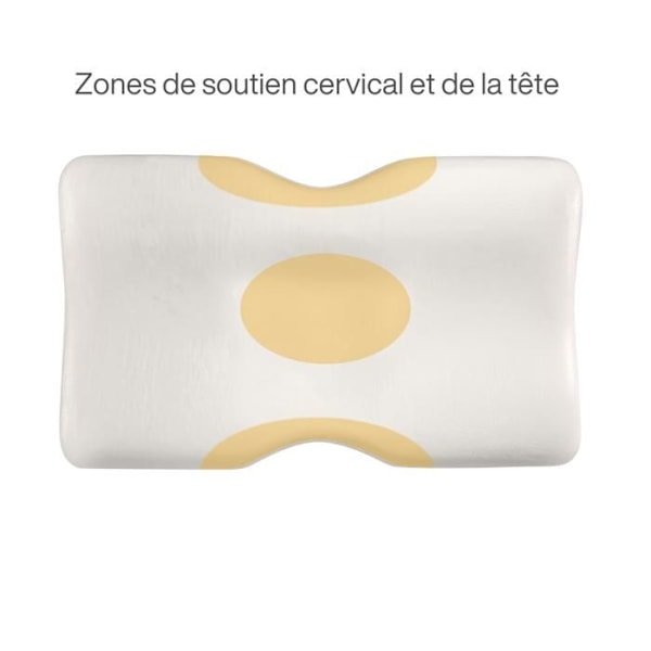 Ergonomiskt Nackkudde DUO PREMIUM - Inphysio - med avkylande kuddfodral ICE FreshTouch, 60 x 35 x 12/10 cm Vit