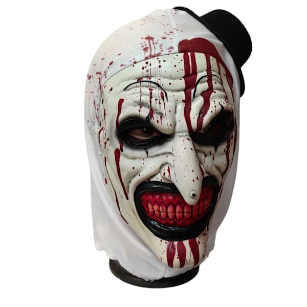 Sielunmurskaava klovnimaskki hatulla, klovnin pääpeite Halloween-naamiaisiin, kauhu rekvisiitta, itsenäinen myyntipiste, kuuma myynti Bloody Clown One Size