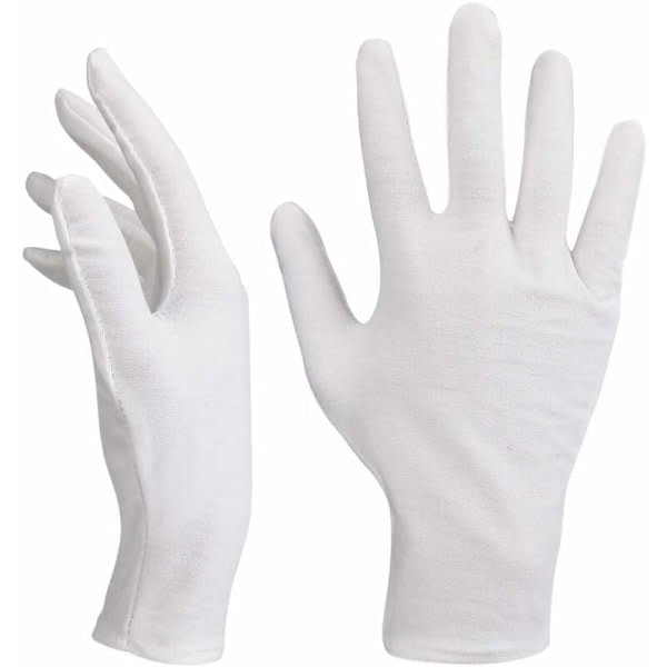 12 pairs of white gloves Soft cotton gloves made of cotton