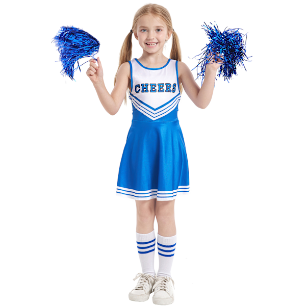 Cheerleading Kostumer til Børn - Børnehave, Pigebabyer, Sceneoptræden, Skole Cheerleading Kostumer 紫色 身高120cm