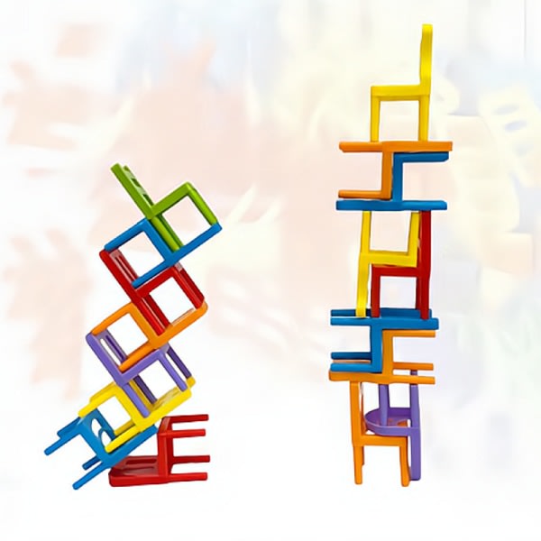 Barns pedagogiska stapelstol leksakspall Jenga förälder-barn interaktivt spel 24 stycken 24 pieces