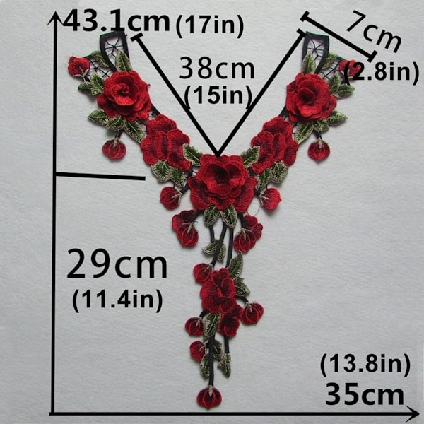 2 st Lace Applique Blommor Broderade Patch, DIY Klädpatchar, Broderad Spets 3 stycken 3 stycken