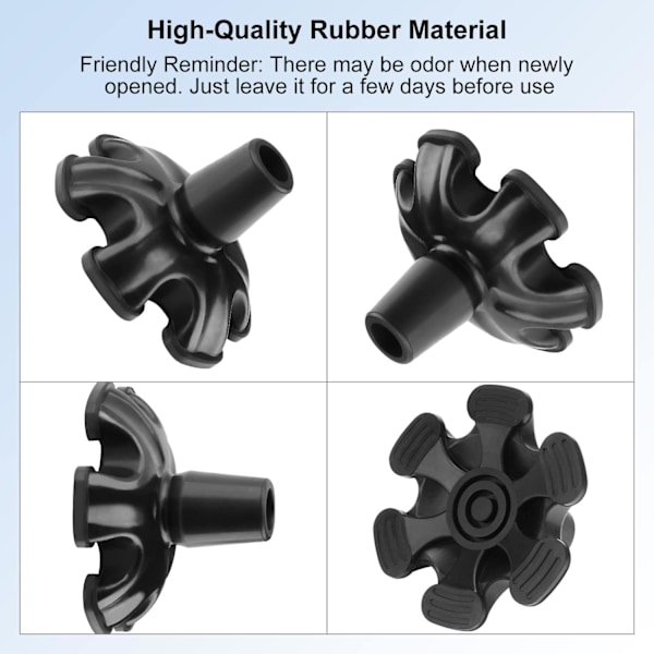19mm 3/4 tuuman yleiskäyttöiset kävelykepin kärjet 6-pisteinen liukumaton tukikärki kumijalka erillisiin kannettaviin keppeihin kävelysauvoihin ja keppeihin