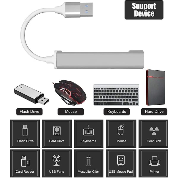 Aluminium Slim Ps4 USB Hub Multi USB Port Expander F?r B?rbar PC Dator Playstation