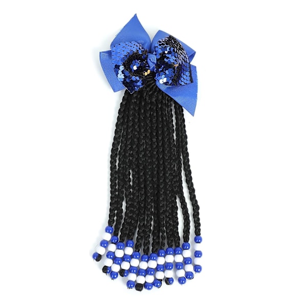 Kids Ponytail Braids Hair Extension for Kids - 9 Inches Girls Ponytail Hair Extension 12 Stands Box Braids for Black Girls (Blue&White, 9 Inch)