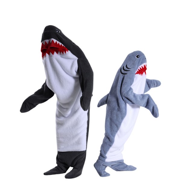 Hai nukkuva pussi peitto sarjakuvaeläin haalari flanelli miehet ja naiset koti vaatteet hai pyjama Navy Shark Sleeping Bag 190