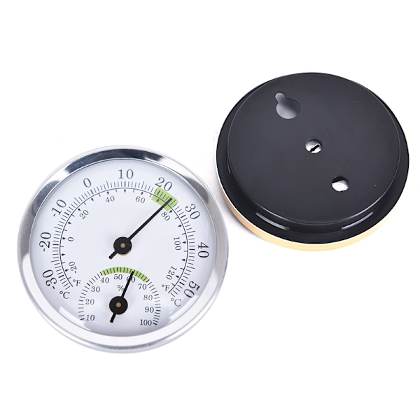 Indendørs analog hygrometer temperaturmåler Silver