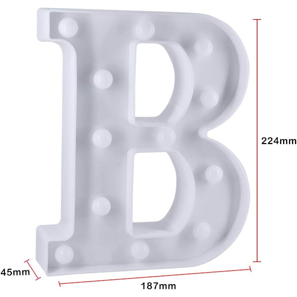 LED-aakkosvalot syntymäpäivä- ja hääkoristeluun, paristoilla toimiva b