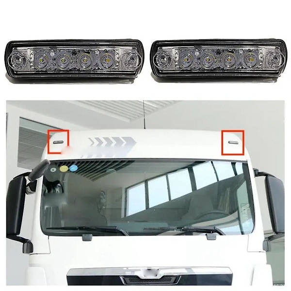 24V kuorma-auton LED-aurinkolipan valo keltainen aurinkosuoja valo 81252606121 MAN TGA TGL TGM TGS TGX LED kuorma-auton ylävalo