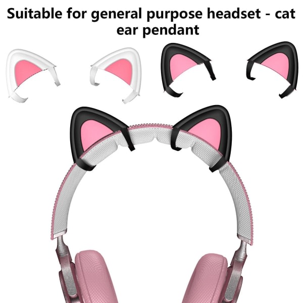 1 par h?rlurar katt?ra S?t Universal Bluetooth-kompatibelt headset Silikon Kitty ?rondekoration h?rlurstillbeh?r