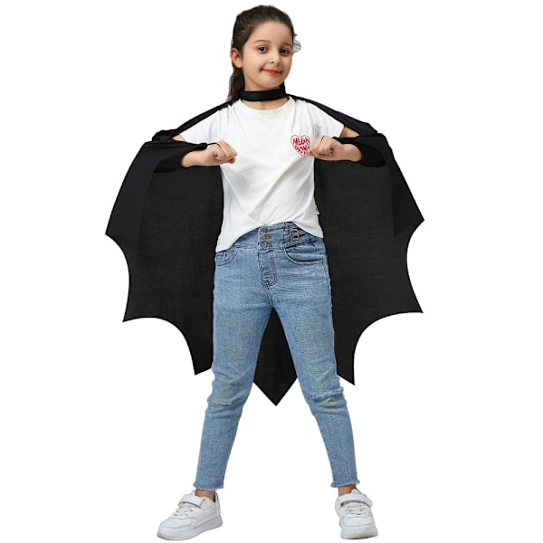 Suosittu Halloween-viitta lepakko-muotoisilla hihoilla, yksivärinen musta viittasetti, Amazonin kuuma myynti Batwing sleeve suit 100