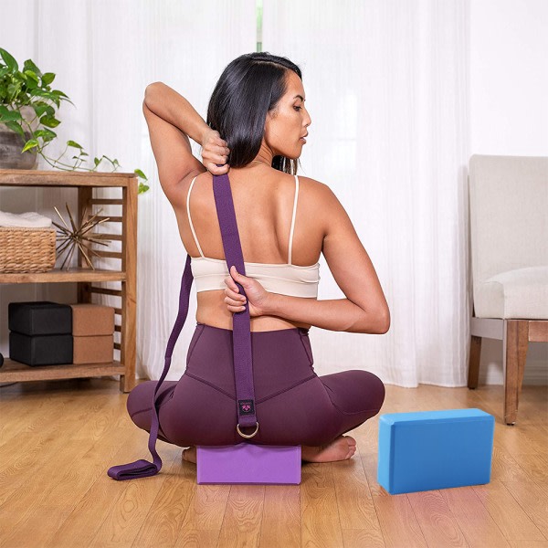 Yogablock - Mjuk halkfri yta f?r yoga, pilates, meditation Blå-120g
