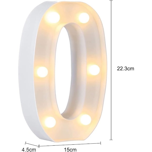 LED-nummerlys for hjemme- og festdekorasjon, batteridrevet (0)