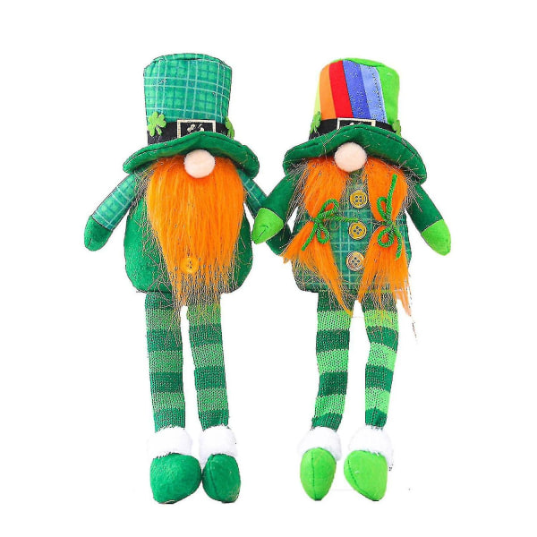 2st St. Patrick's Day Green Hat Doll Ansiktslösa äldre irländska festivalprydnader