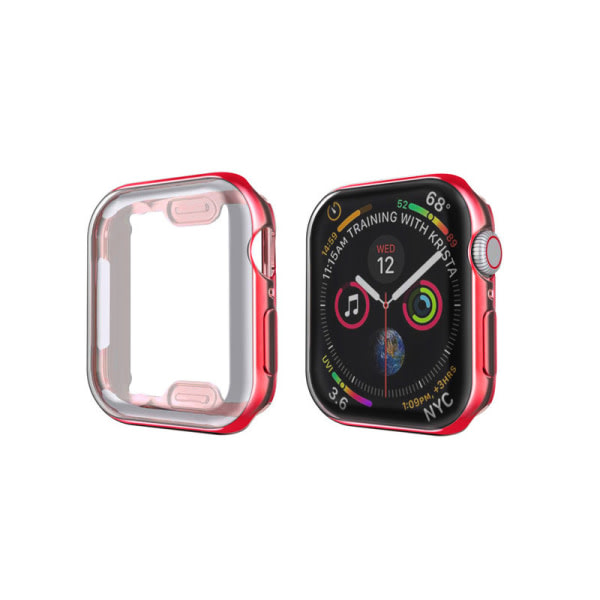 Case kompatibel med Apple i Watch Series 1/2/3/4/34 med inbyggt sk?rmskydd ih?rdat glas - H?rt PC- case runtom （R?tt）40 mm