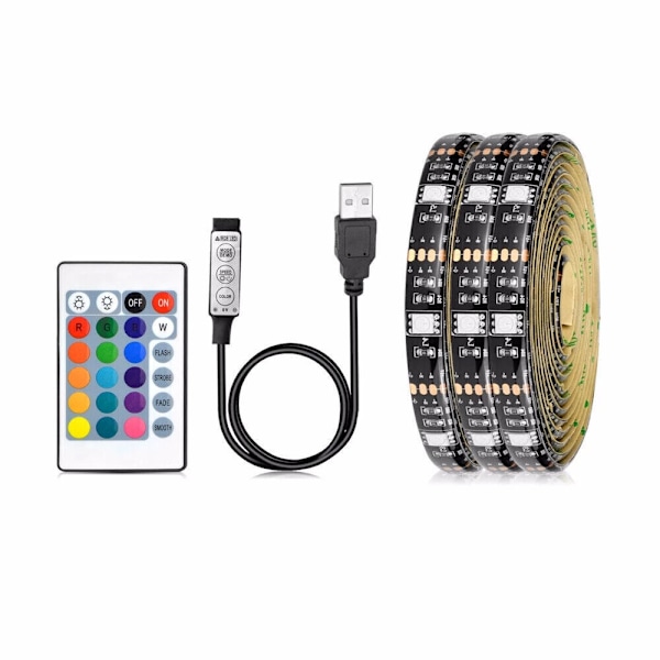 1-5M USB LED-strimmel lys RGB-farve 5050 skiftende tape skab køkkenbelysning 4M Strip light Full Kit