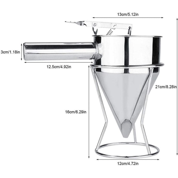 Rostfritt st?l kolvtratt Kaka smet dispenser och tratt Godis tratt kolv tratt gr?dds?s smet dispenser doseringstratt, silver Cherry