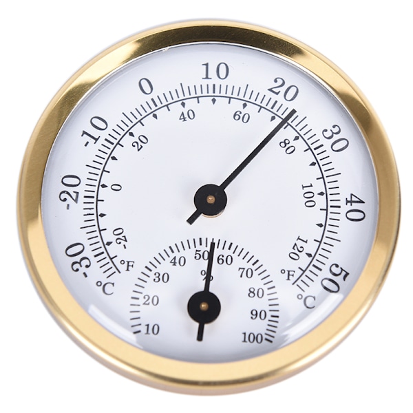 Indendørs analog hygrometer til temperatur og fugtighed Gold