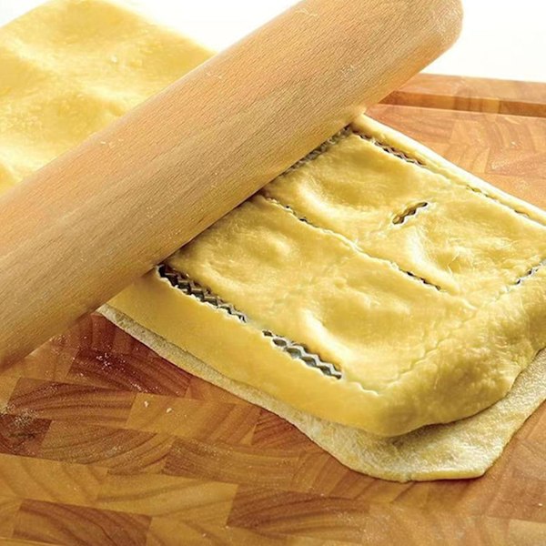 Ravioli Press Maskin, Aluminiumlegering Plast Ravioli Press Maskin Verktygssats, Dumpling Making Verktyg med Trä Kavel