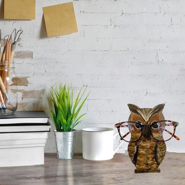 Farfi Bedårande Glasögonställ Hållare Bekväm söt djurform Träglasögonförvaringshylla för hem