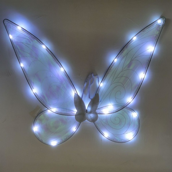 Fairy Wings Light Up Butterfly Wings Sparkly Led Fairy Wings Halloween Jul Födelsedag Cosplay present till barn