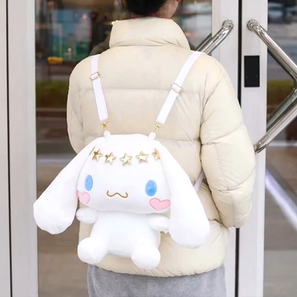 Kawaii My Melodyed Backpack Plysch Girl's School Bag Cartoon Bags grå