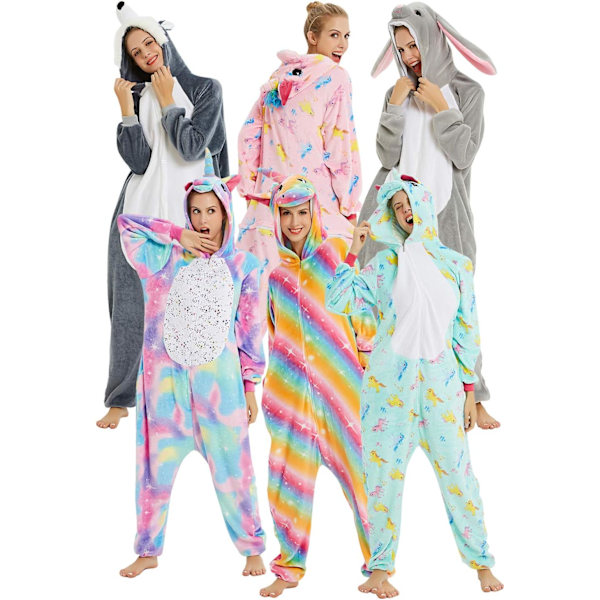 Vuxen Unisex Jumpsuits Kostym Djurkostym Dräkt Kick Suit Nattklänning Pyjamas Huvtröja Nattkläder Cosplay Cartoon Kigurumi Karneval Jul Halloween B-hase L