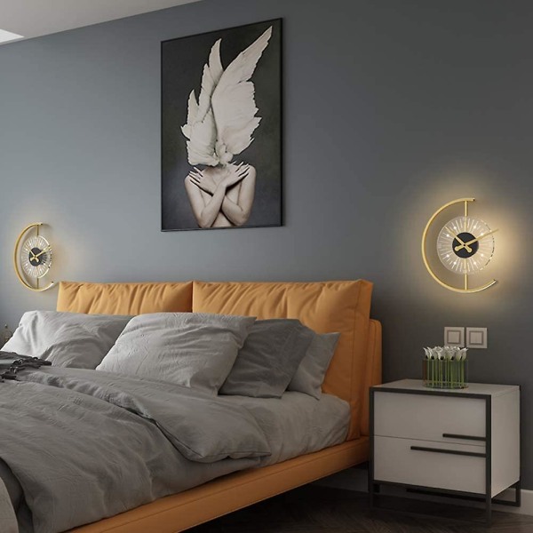 Led digital väggklocka 3d Design Kreativ väggklocka för sovrum, kontor, hängande väckarklocka