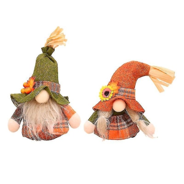 Höst Gnome Höst Solros Svenska Nisse Tomte Elf Dwarf Thanksgiving Day Presents(grön hatt)