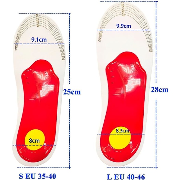 Fasciitis Relief Arch Support Innersula (stor EU 40-46), L?mplig